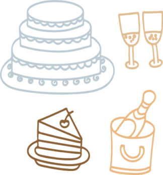 wedding-elements-bundle-cake-wine-glasses-champagne-free-svg-file-SvgHeart.Com